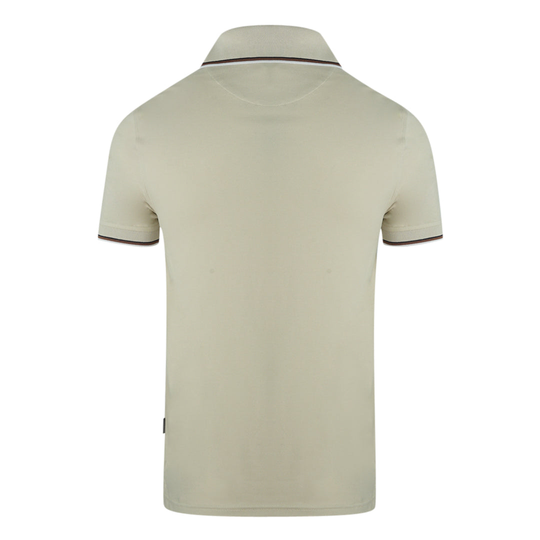 Aquascutum Brand Logo Beige Polohirt