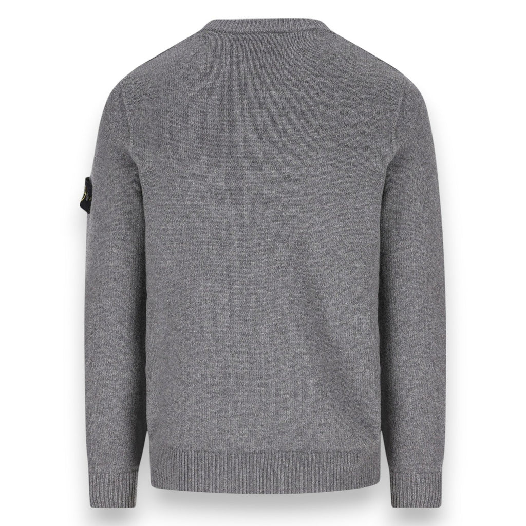 Stone Island, Cement Melange Lambswool Jumper - True Labels