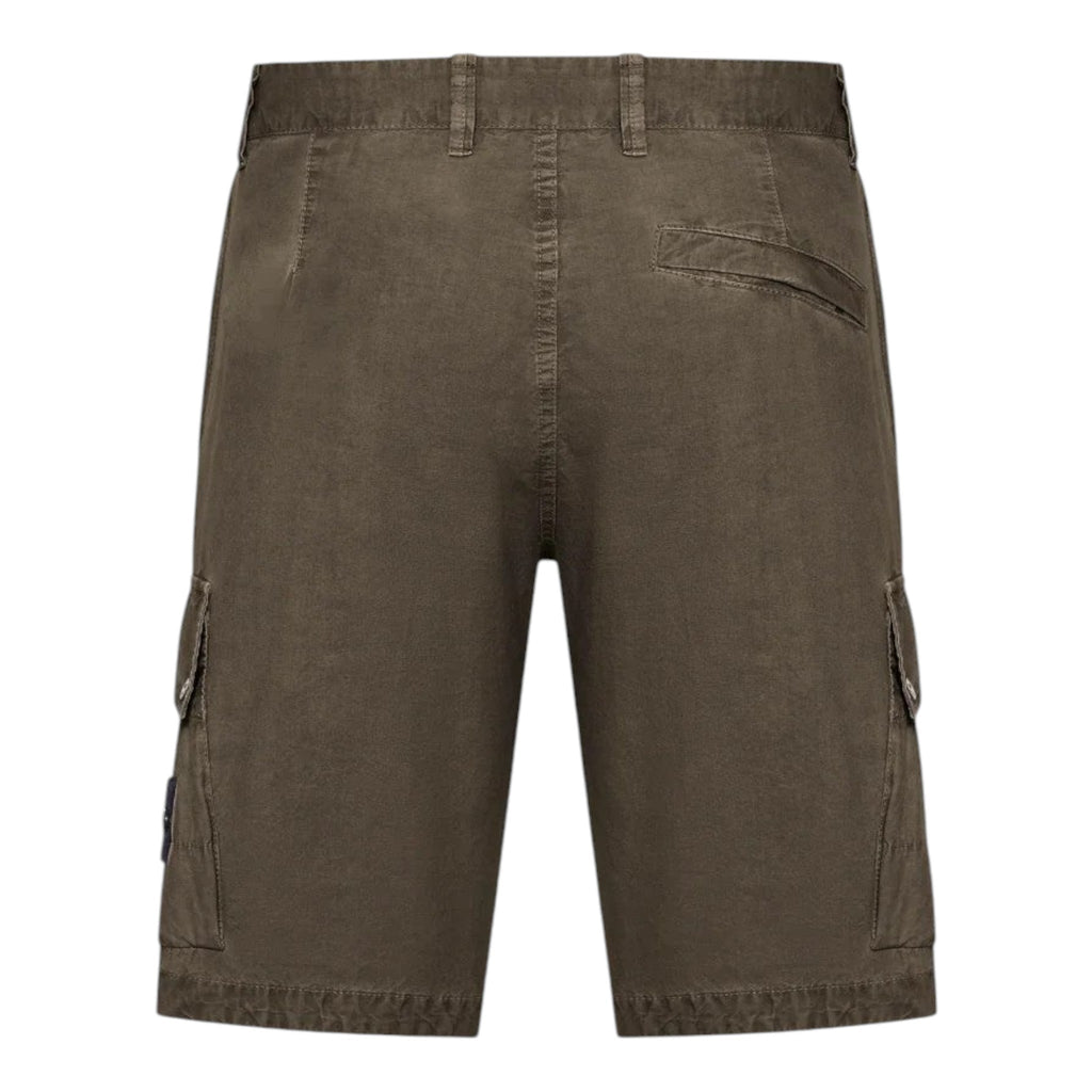 Stone Island, Slim Fit Cargo Shorts with Zip Pockets in Military Green