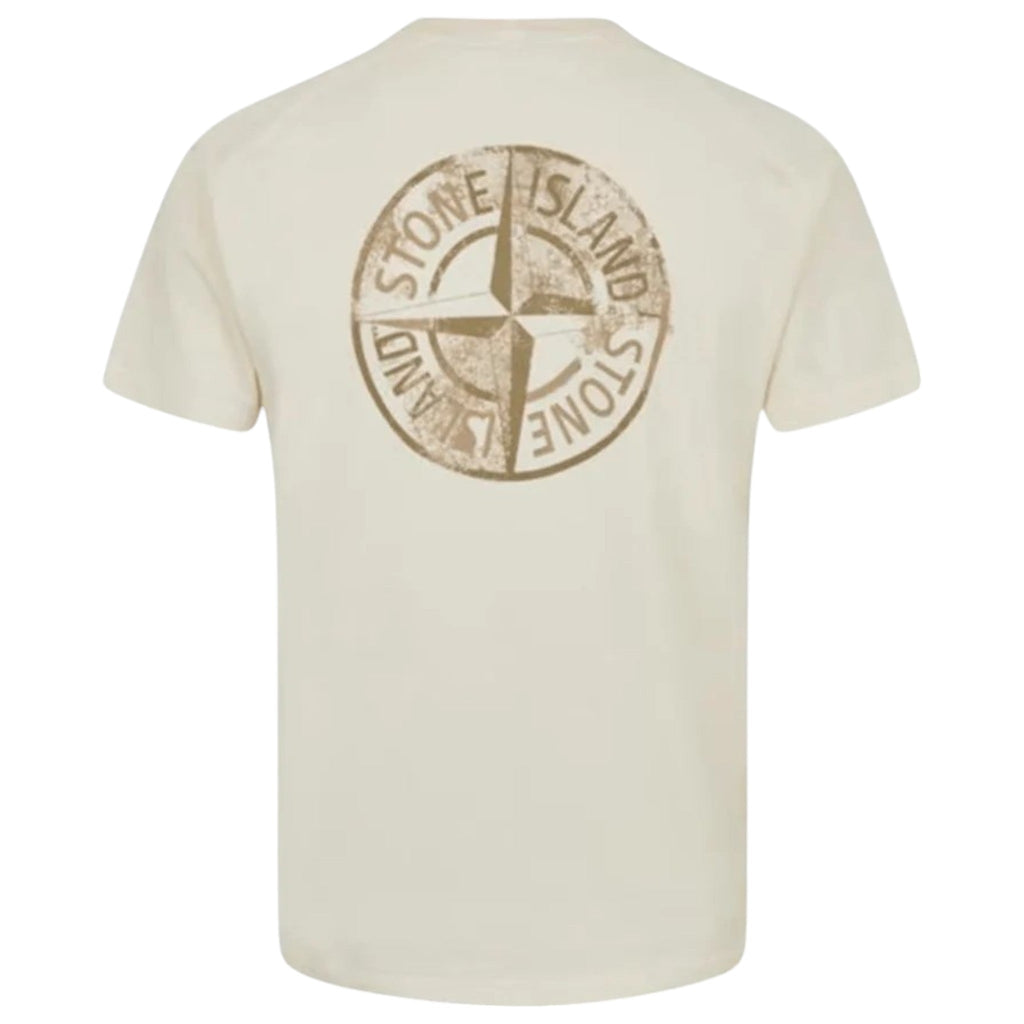 Stone Island, Logo Printed Crewneck T-Shirt - Ivory