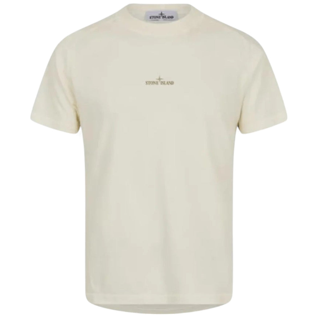 Stone Island, Logo Printed Crewneck T-Shirt - Ivory