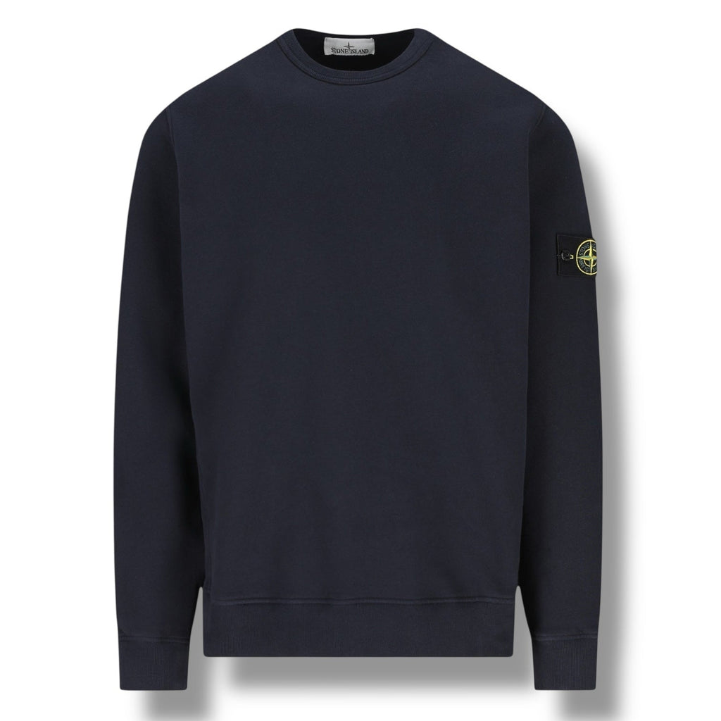 Stone Island, Navy Organic Cotton Sweatshirt - True Labels