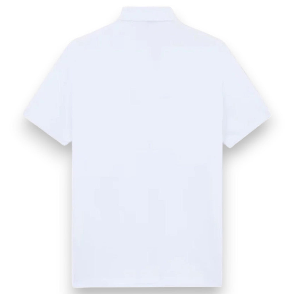 Stone Island, Slim Fit White Polo Shirt with Compass Patch