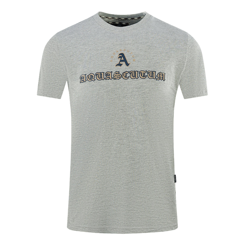 Aquascutum Script Logo Grey T Shirt - Style Centre Wholesale